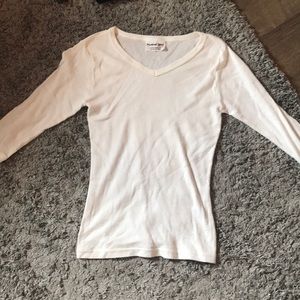 White 3/4 long sleeve shirt
